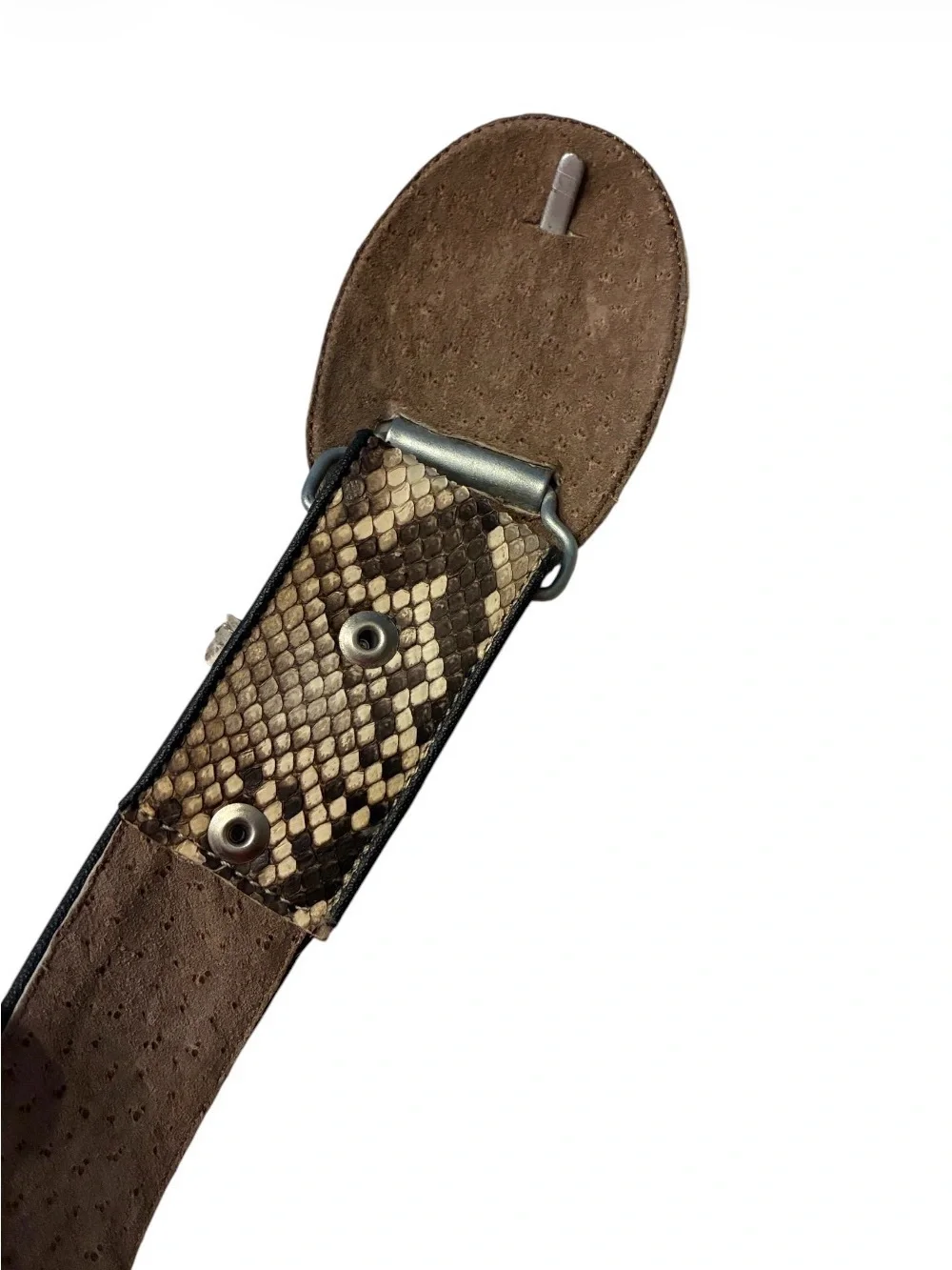 Vintage Authentic Python Snakeskin Leather Back Reptile Belt Western Cowboy